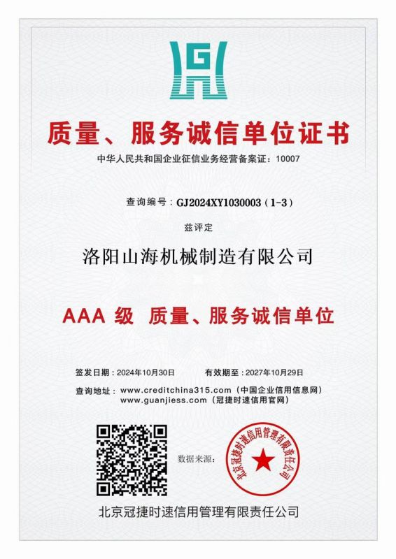 質(zhì)量、服務(wù)誠信單位證書